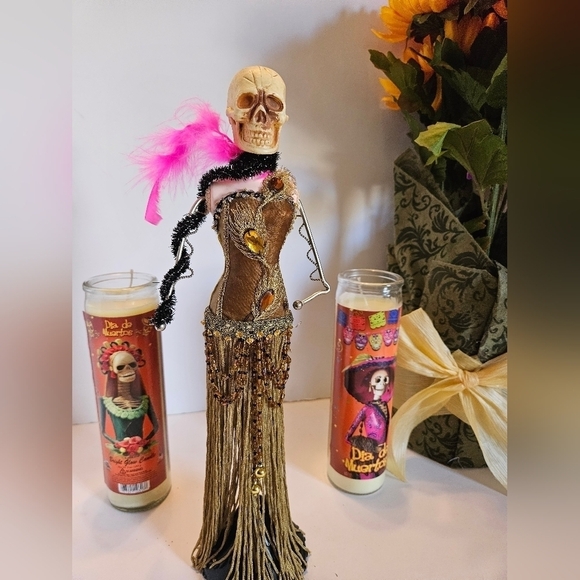 Bundle Hand crafted Catrina Day of the Death celebration dia de muetos candles … - Picture 11 of 12